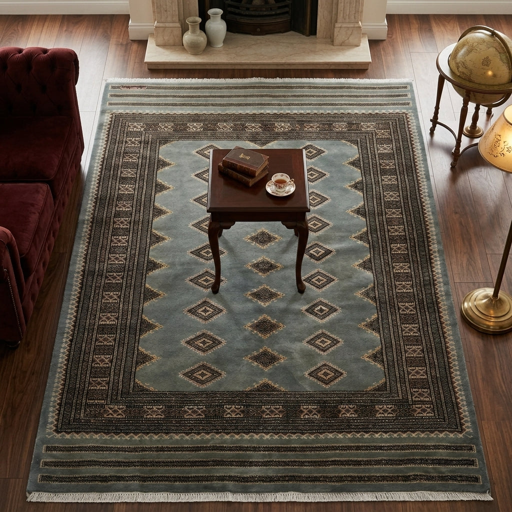 4.7 x 6.6 Bokhara Jaldar Rug Slate Blue #F-3127