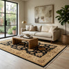 Load image into Gallery viewer, Living room with beige sofa, wooden coffee table, and abstract painting on wall.