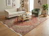 Load image into Gallery viewer, A large traditional oriental area rug with a red, beige, and blue pattern.