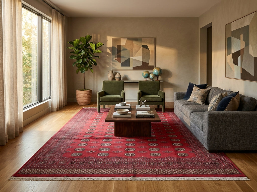 9 x 12 New Bokhara Handmade Rug #F-3211