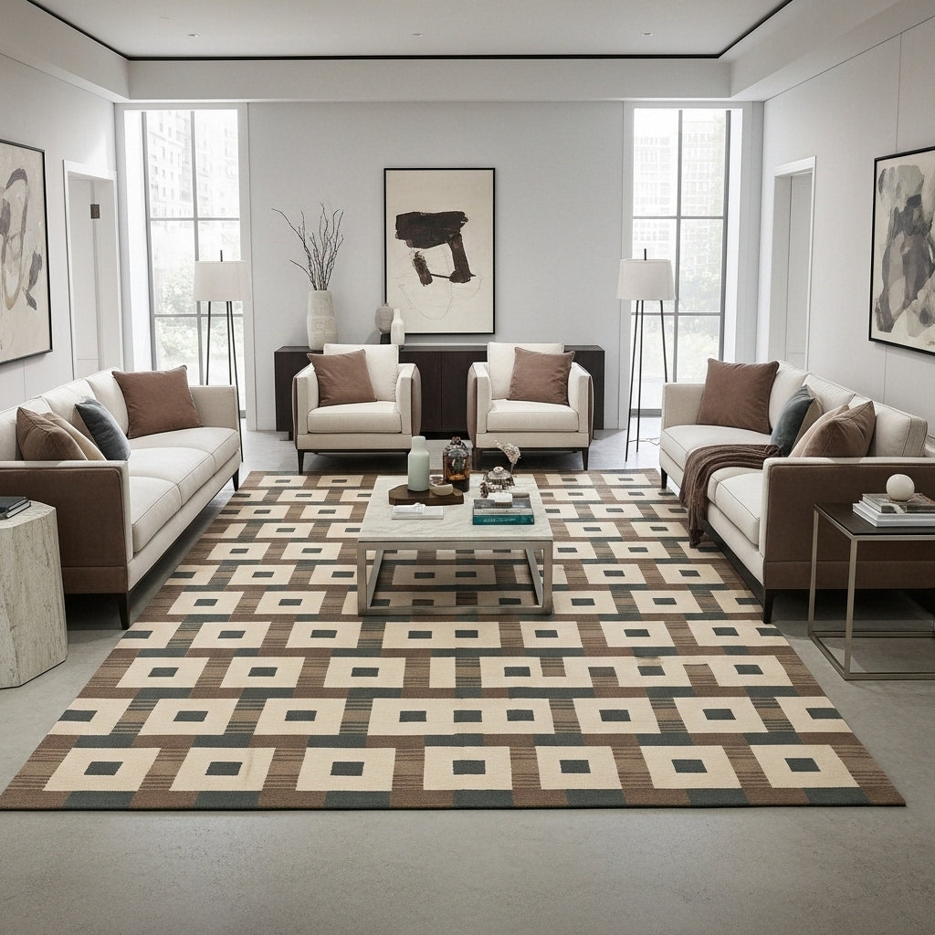 9.4 x 11.5 Handmade Flat Weave Wool Lauren Rug Contemporary #PIX-14610