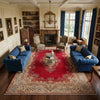 Load image into Gallery viewer, 9 x 12 Persian Kerman Rug Majestic Open Field Red #B-74874