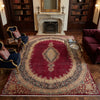 Load image into Gallery viewer, 10 x 13.3 Authentic Persian Kerman Rug RICH Burgundy Iran Elegant Floral Carpet #PIX-11746