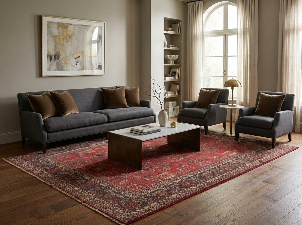 8.9 x 11.8 New Sarouk Rug Handmade India #F-3350