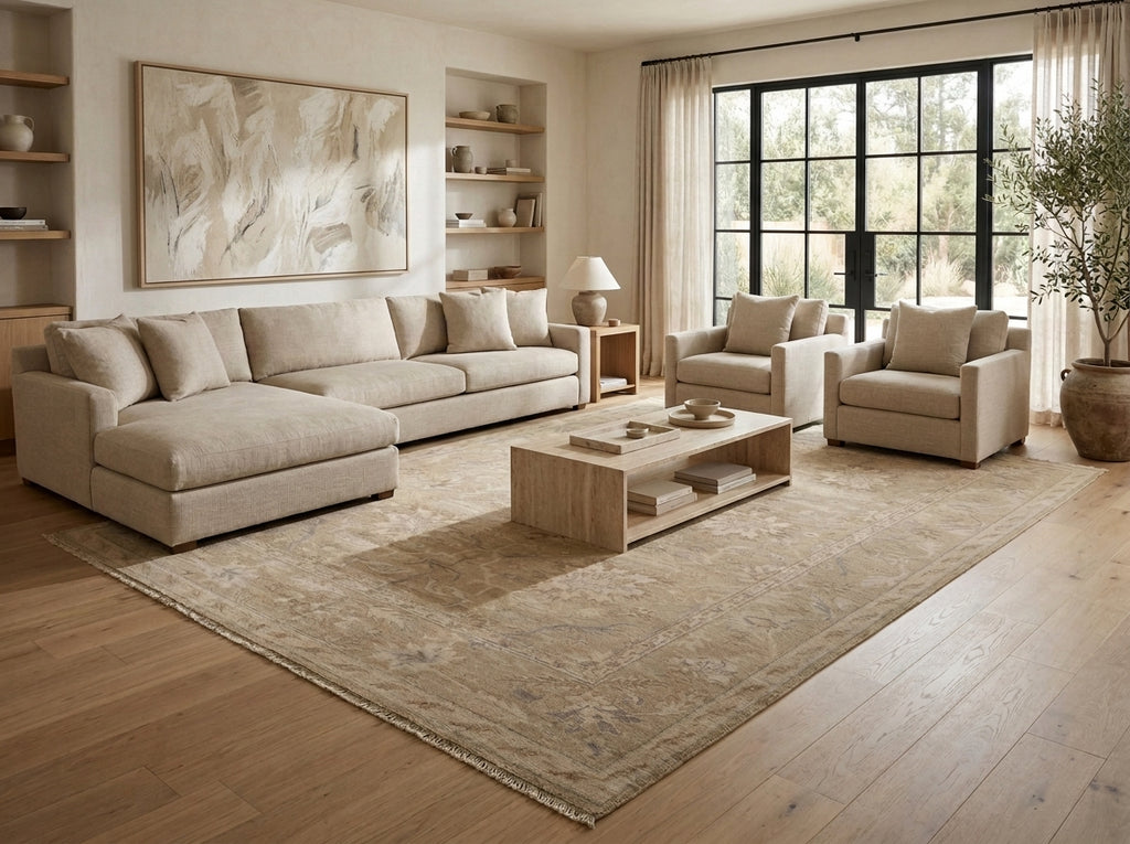 10 x 14 New Oushak Wool Handmade Rug Natural Colors #F-3341
