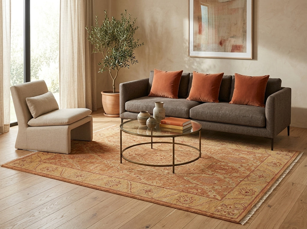 5.7 x 8 Apricot Chobi Peshawar Rug #PIX-HT-6142