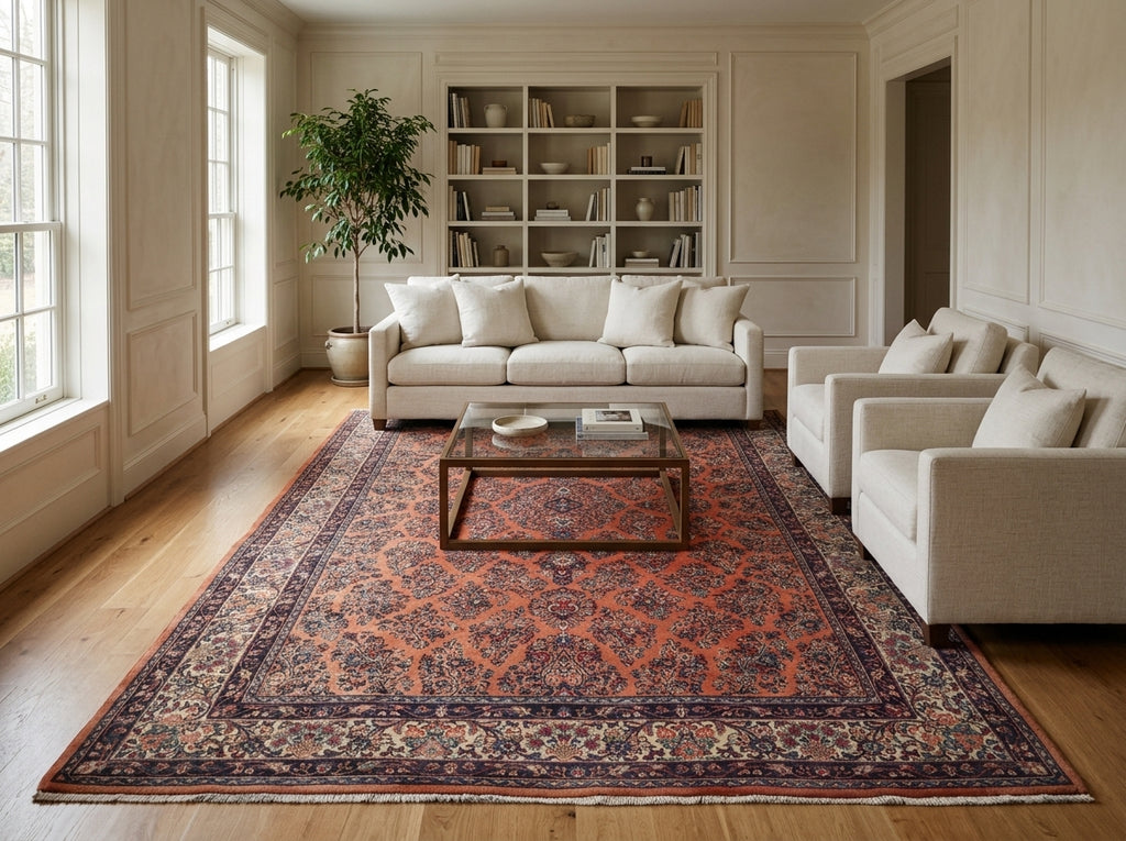 6.9 x 10 Persian Sarouk Rug 81821