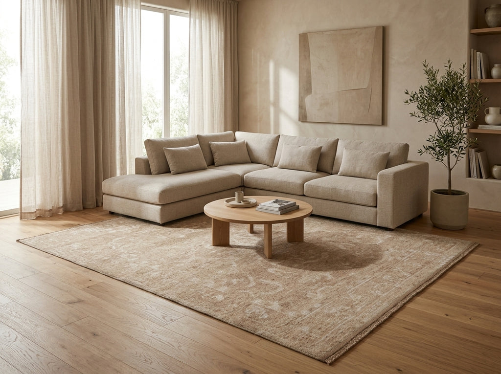 8.6 x 10 Beautiful Contemporary Rug Handmade Imported Organic Wool Neutrals Color#F-3310
