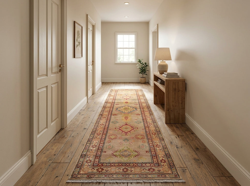 2.9 x 10 Feet Kazak Runner Warm Wool Handmade #F-3265