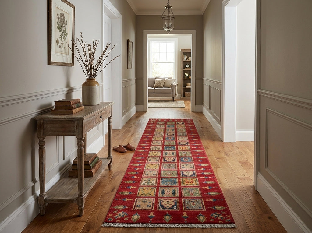 9. 10 Feet Runner Lovely Garden Kazak #F-3262
