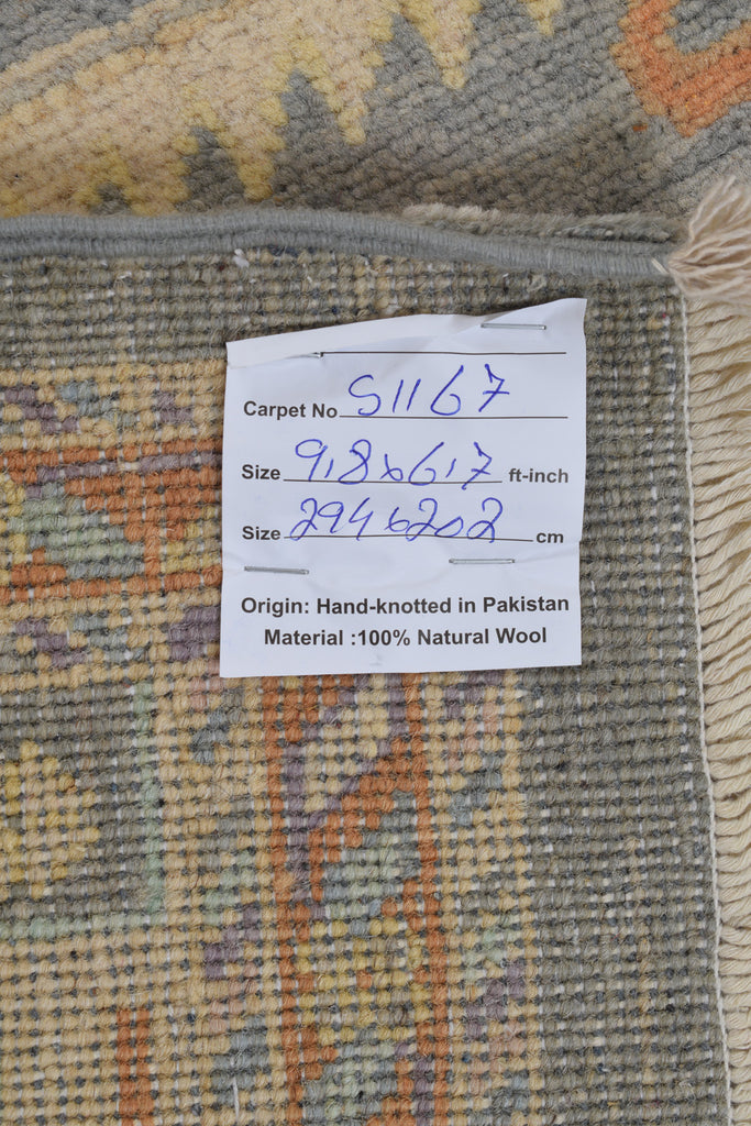 6.8 x 9.8 Gray Handmade Elegant Kazak Rug #S1167