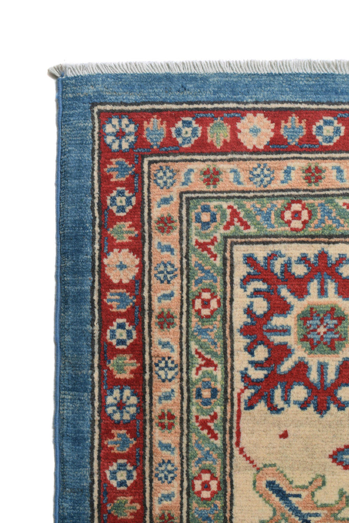 9.1 x 11.7 Blue Handmade All Over Pattern Kazak Rug #S1179