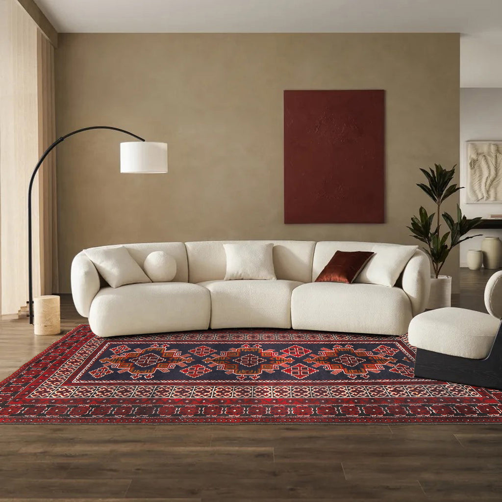 3.8 x 6.2 Baluch rug Woo Handmade Afghanistan #SH1403