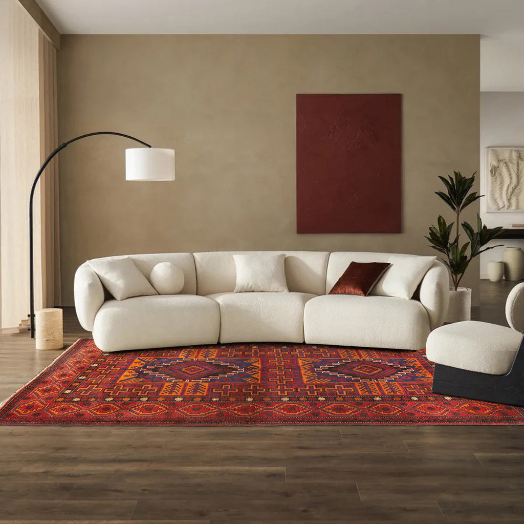 4.0 x 7.5 New Handmade Afghan Baluch Tribal Wool Rug #SH1412