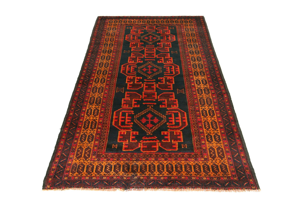 3.9 x 6.8 Afghan Tribal Baluch Wool rug #SH1417