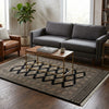Load image into Gallery viewer, 4 X 6 Black Wool and Silk Touch Jaldar Bokhara Rug Geometric #B-75632