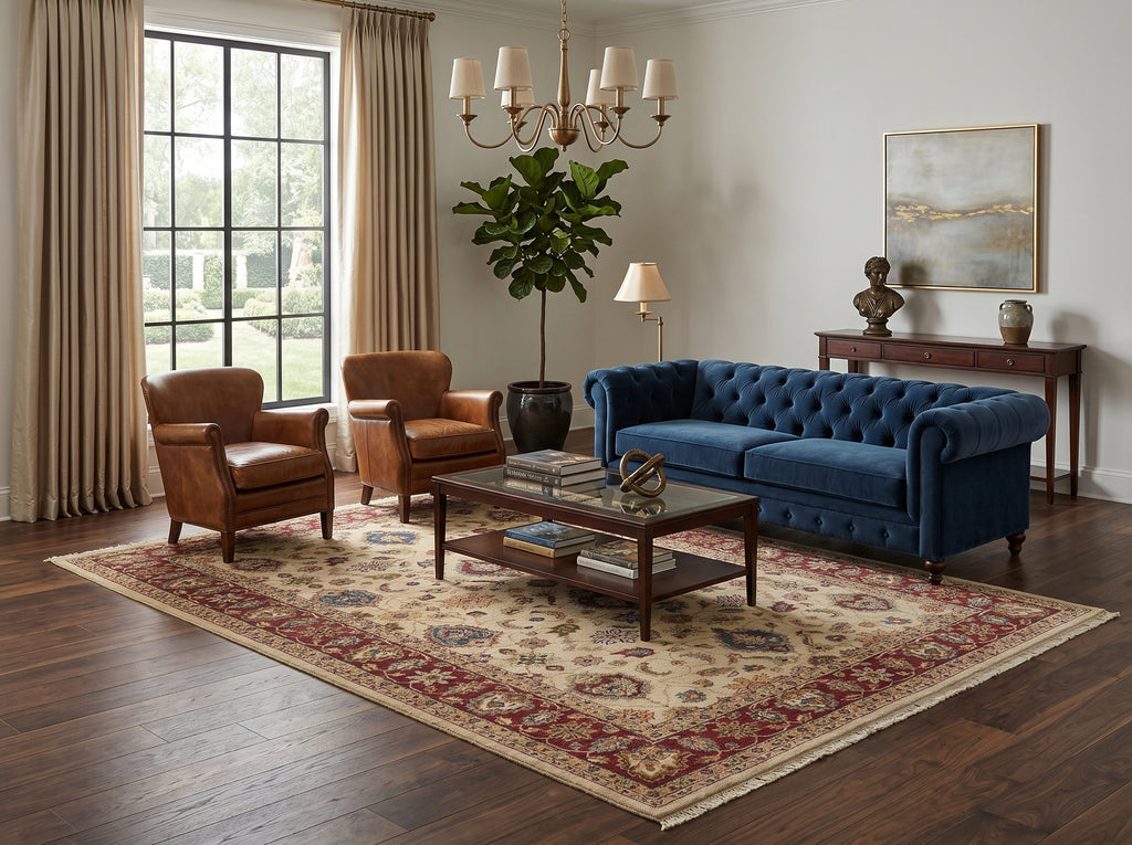 6 x 9 Beatiful Quality Hand-Knotted Chobi Agra Rug #B-74102