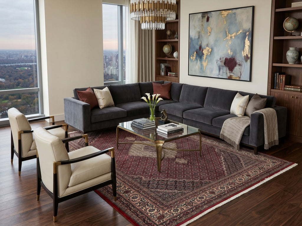 6.8 x 10 Nice Hand-knotted Rug Quality Wool and Silk Lustrous Dense Pile #PIX-10151