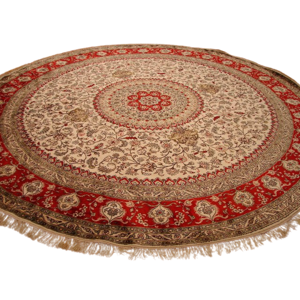 10.0 x 10.0 Feet Hand-knotted Round Silk Rug