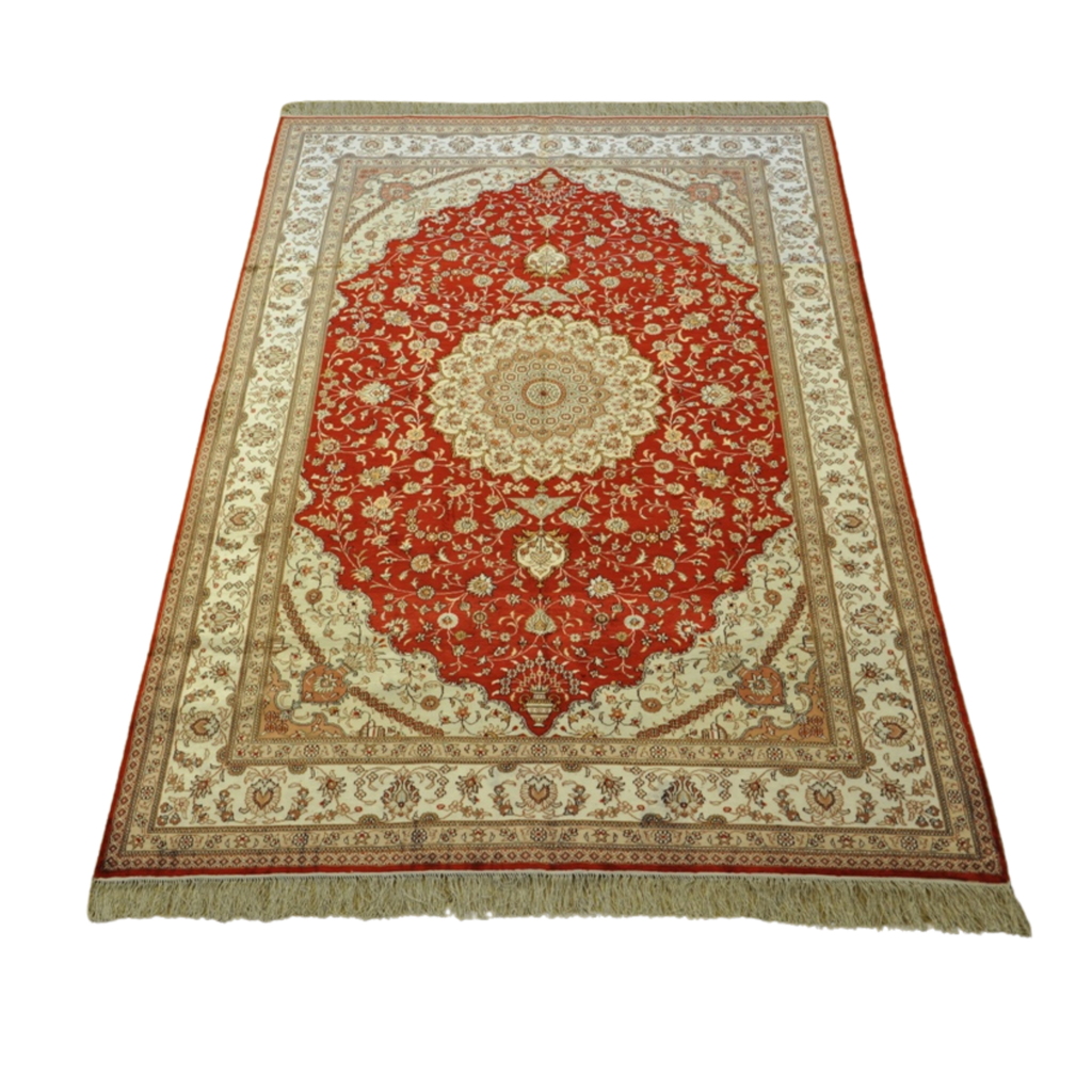 6 x 9 Handmade Persian Traditional Tabriz Classic Medallion Rug
