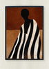 Load image into Gallery viewer, Handcrafted Desert Nomad: Abstract Striped Figure Silhouette Cowhide Mosaic Wall Art