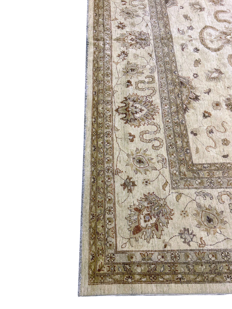 11.10 x 14.8 Large Light Neutrals Chobi Peshawar Quality Handmade Rug #PIX-15567