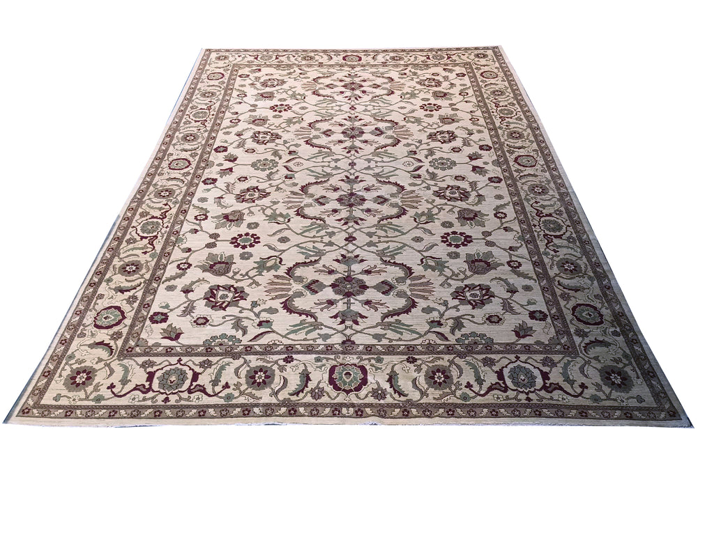 12 x 18 LIGHT Ivory Beige Chobi Peshawar Rug #PIX-2336