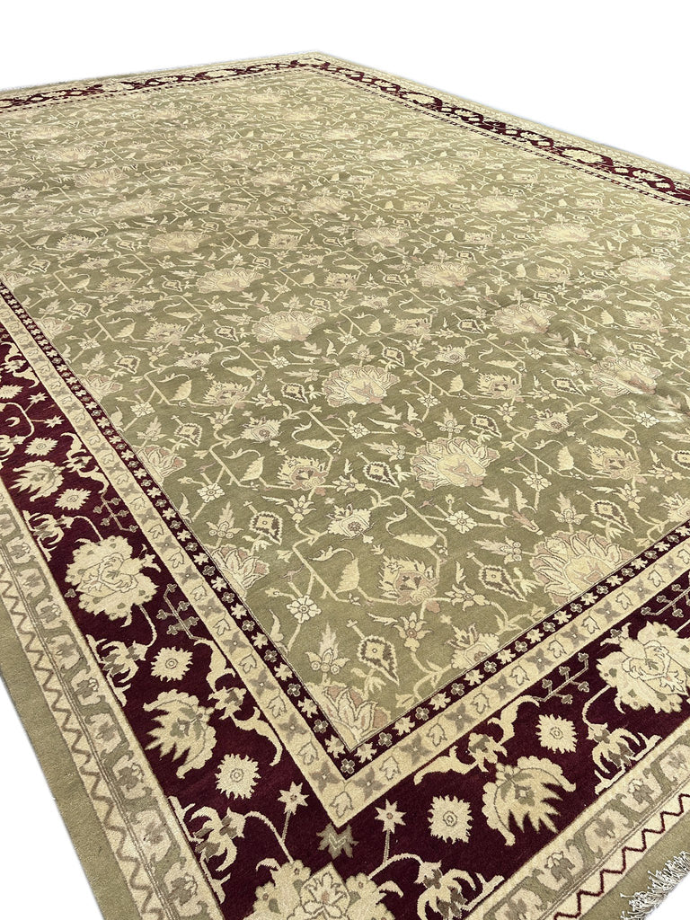 14.2 x 20 OLIVE GREEN Quality Jaipur Rug Large SALE #PIX-41