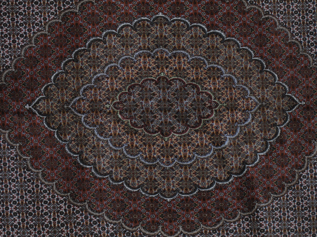 9.10 x 13 Semi-Antique Authentic Persian Mahi Tabriz Rug Wool and Silk SALE  #F-6843