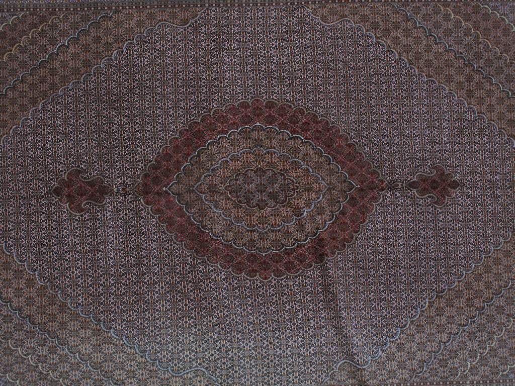 9.10 x 13 Semi-Antique Authentic Persian Mahi Tabriz Rug Wool and Silk SALE  #F-6843