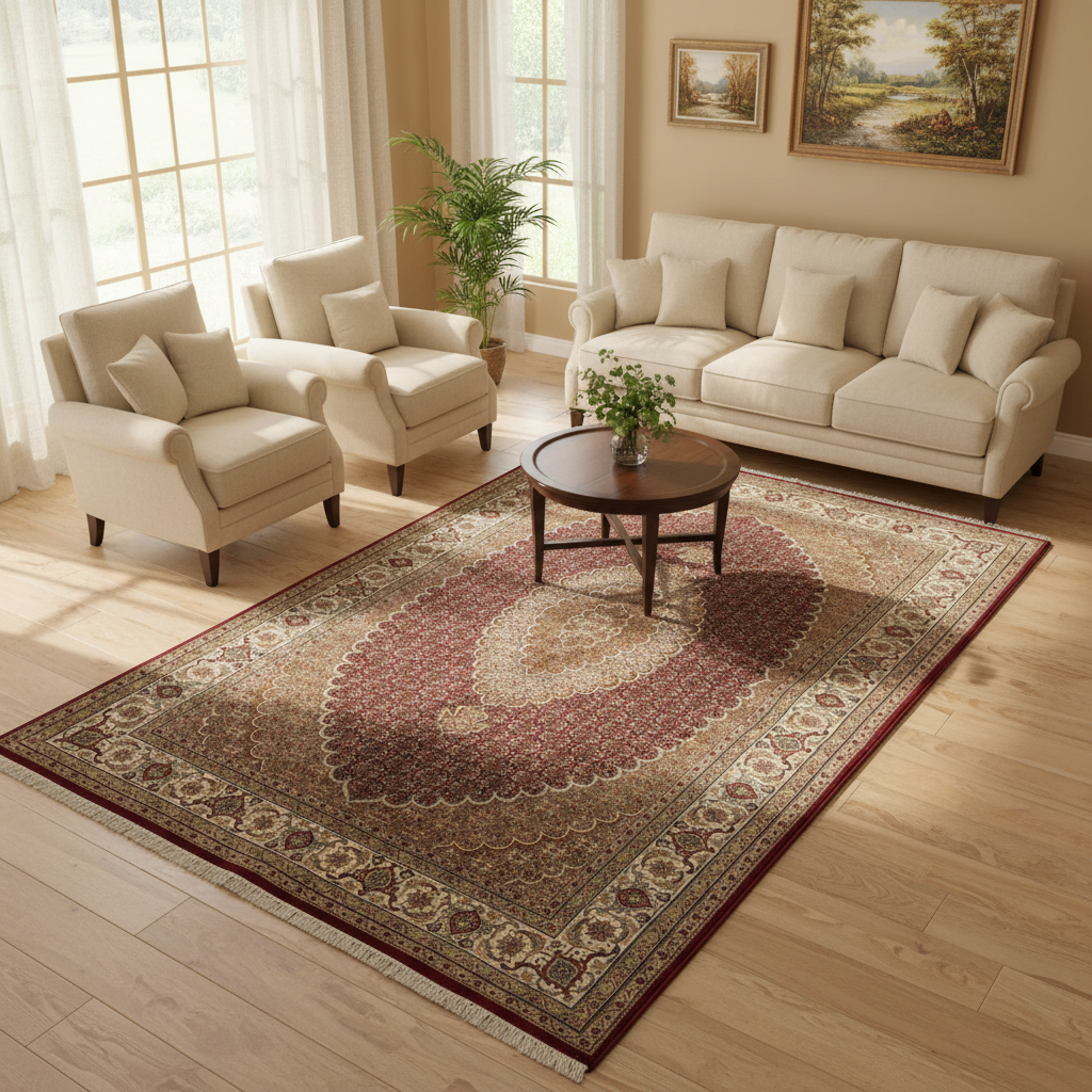 6.7 x 10 Tribal Persian Traditional Wool Hand-Knotted Rug