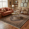 Load image into Gallery viewer, 6.7 x 8 New Handmade Mahi Tabriz BLACK Rug Wool and Silk #F-3060