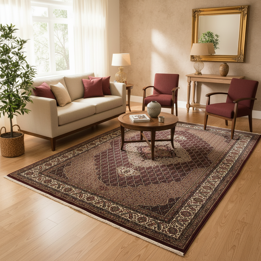 6.9 x 9.7 Vibrant Persian Traditional Wool  Silk Hamadan Room Rug 