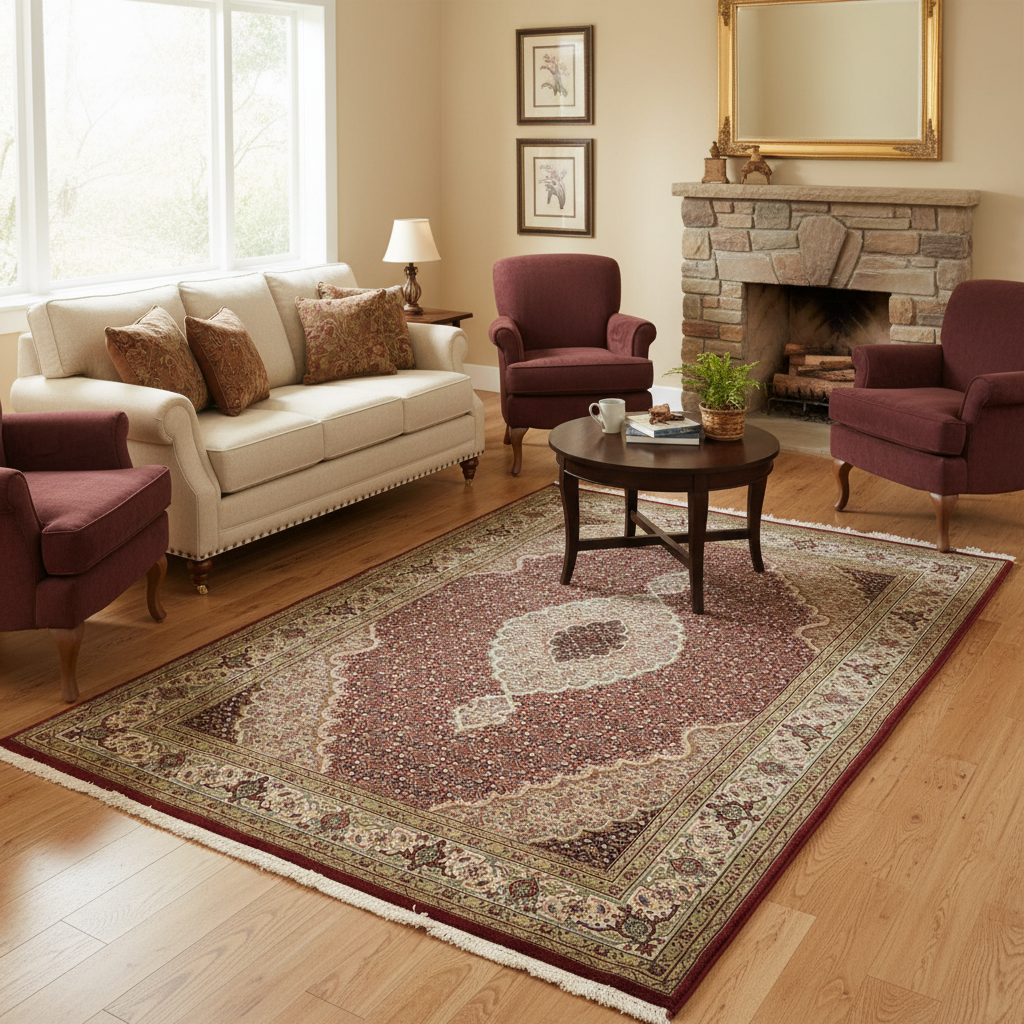 5 x 7 Persian Traditional Wool  Silk Hamadan Living Room Rug