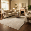 Load image into Gallery viewer, TWO TONE Colors Neutral finer Weave Hand-Knotted Rug Transitional Contemporary Carpet WOOL AND SILK 6.3 x 9.8 inquire other sizes #F-5711