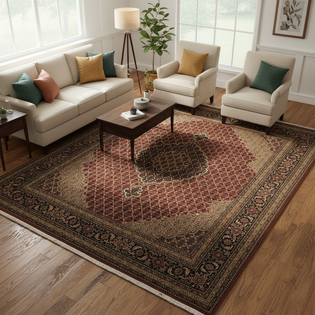8 x 10 Persian Traditional Woo Silk Hand-Knotted Rug 