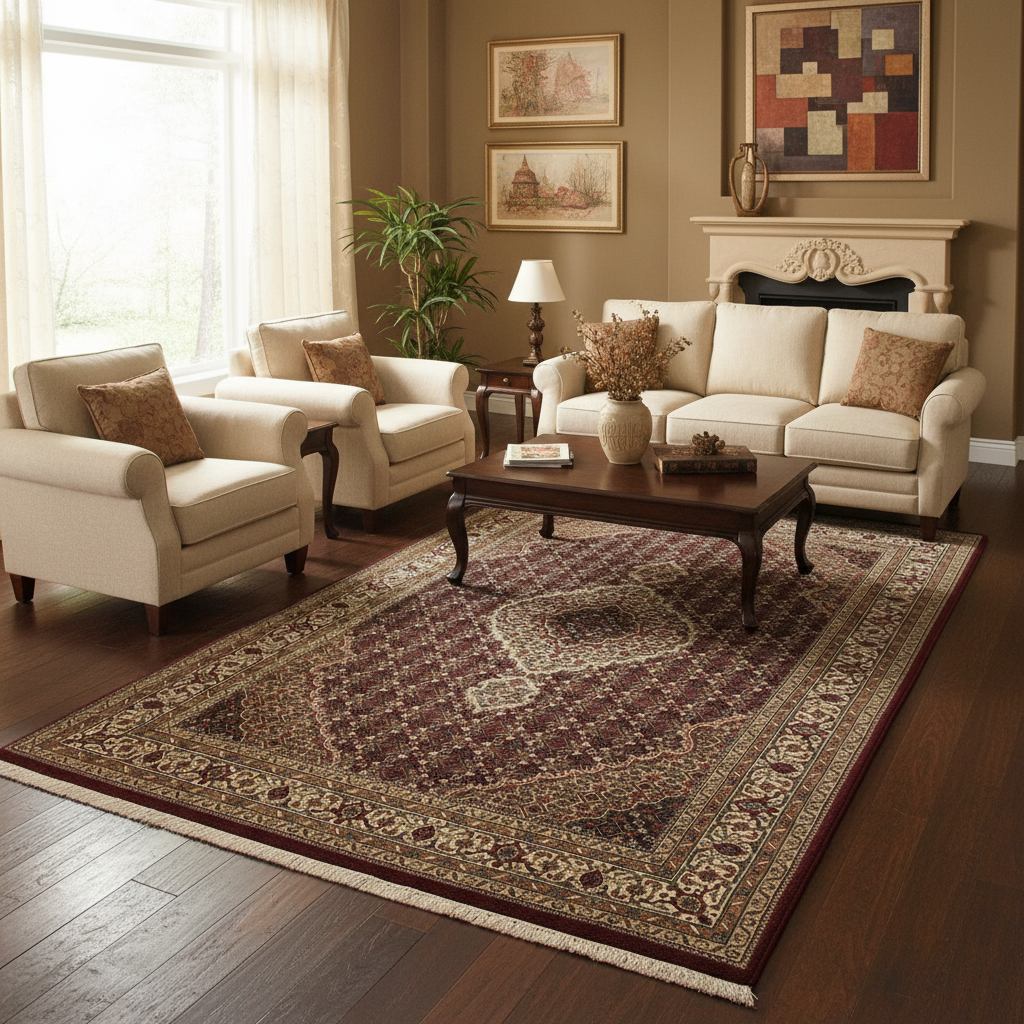 4.7 x 6.8  Traditional Persian Wool  Silk Hamadan Carpet Rug