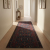 Load image into Gallery viewer, 5 x 14.4 Antique Russian Sumak Kilim Rug Eagle Kazak Pattern 1940's #B-78955