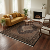 Load image into Gallery viewer, 6.6 x 8 Quality hand-Knotted Mahi Tabriz Rug Wool and Silk BLACK #F-3059