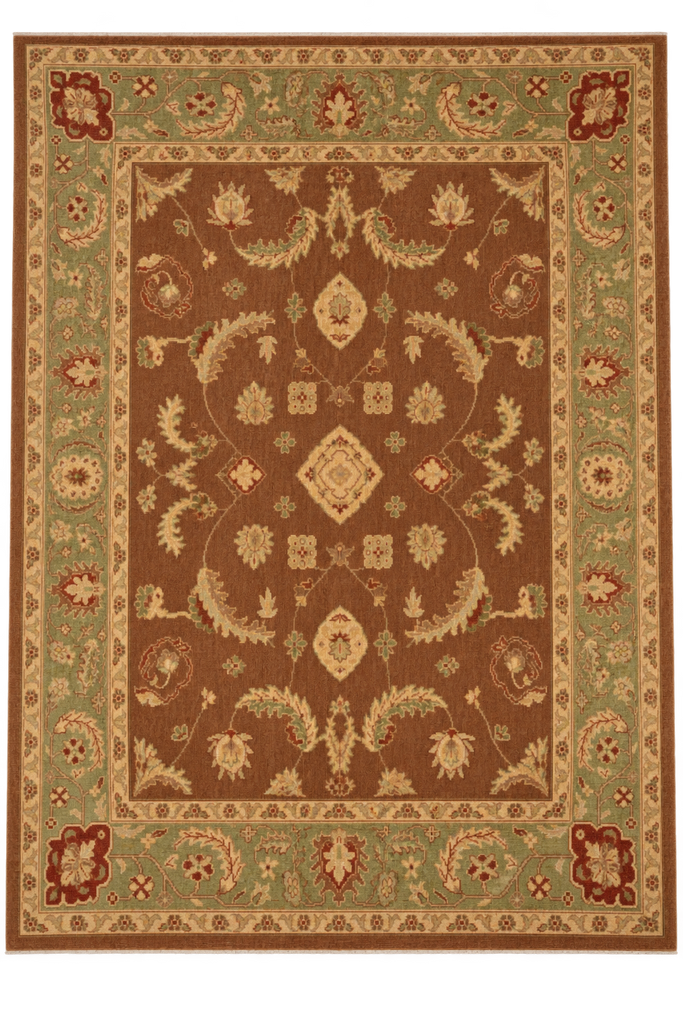 9 x 12 Oushak Rug Brown Rust Green