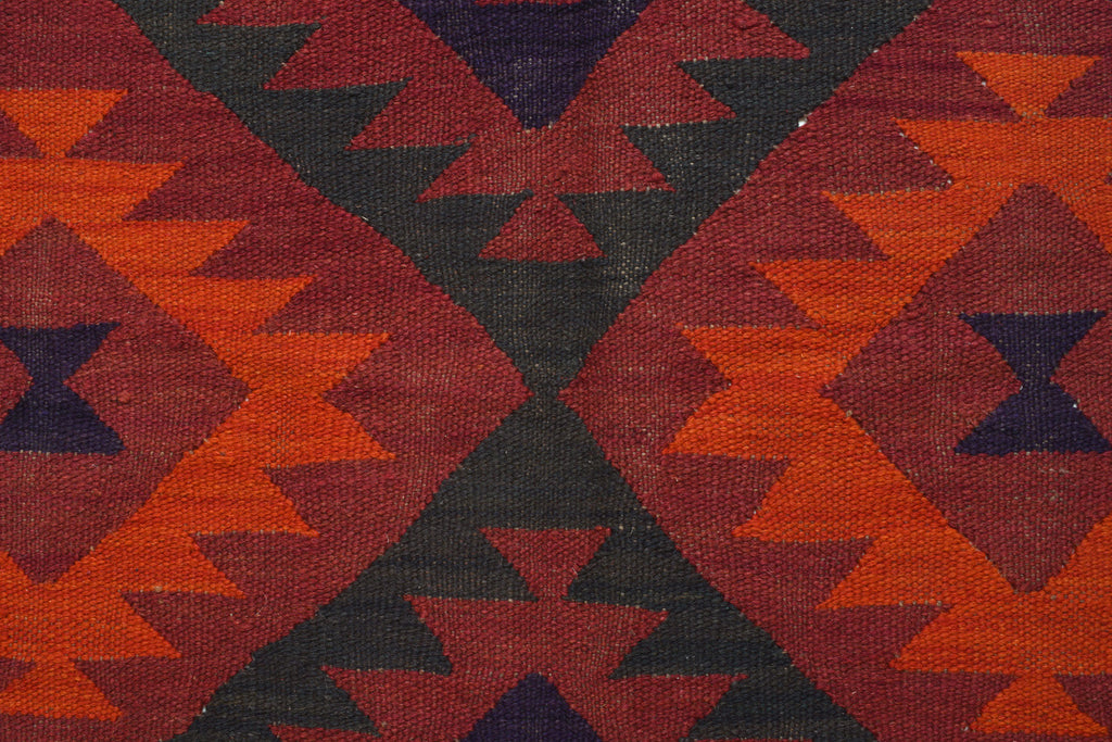 4.4 x 13.7 Wide Afghan Kilim Runner Wool Flat Weave #AM1357