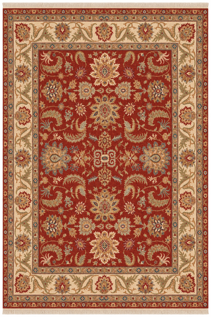8 x 10 Quality Handmade Agra Rug Natural Wool #F-6418