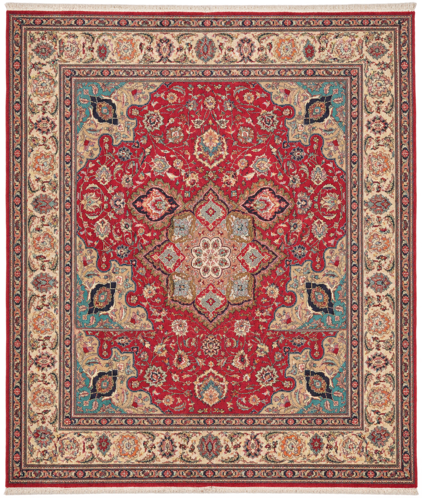 8 x 11.4 Genuine Persian Handmade Tabriz Wool Rug #PIX-11896