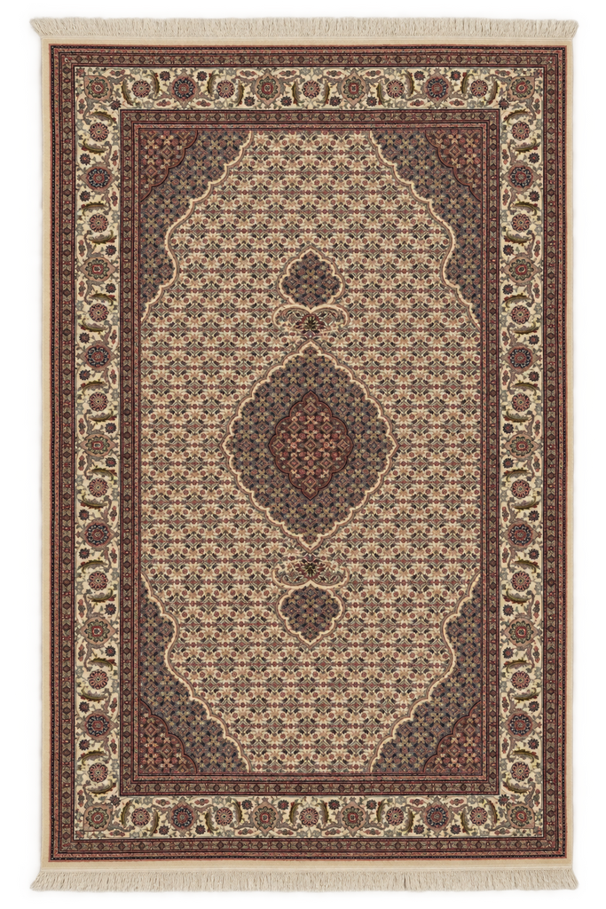5 x 8.3 Authentic Indian Tabriz Mahi Rug Wool and Silk 400 Kpsi #PIX-4739