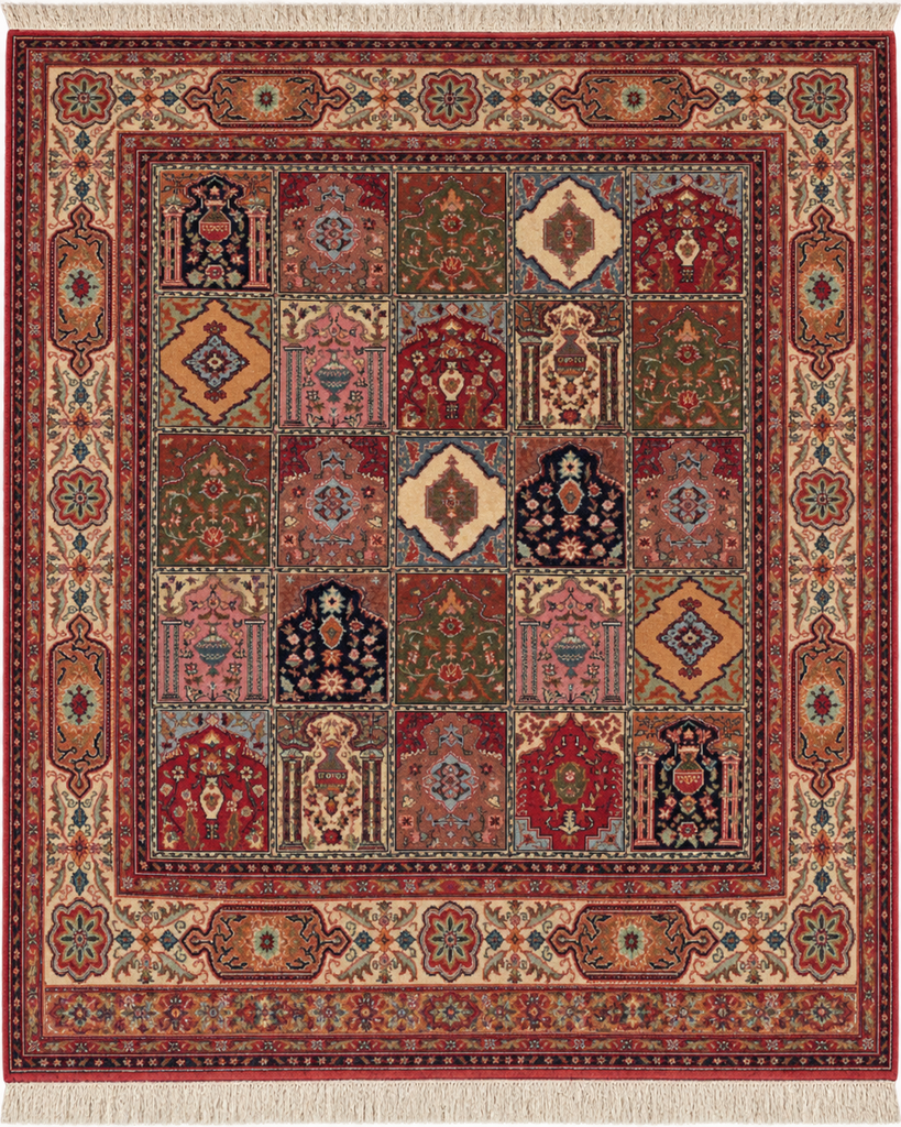 6.8 x 7.3 Square Garden Bakhtiar Rug Multi Colors #PIX-23601
