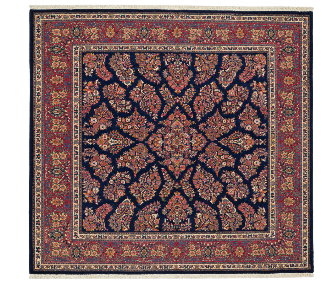 10 x 10.3 Square Multi-Color Handmade Persian Sarouk Rug #PIX-11830