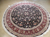 Load image into Gallery viewer, 8 feet ROUND Fine Weave Quality Wool and Silk Pile Hand knotted Rug BLACK  #PIX-25740A