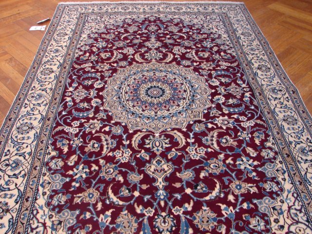 5 x 8 Authentic Persian Nain Rug Wool and Silk Iran #PIX-9494