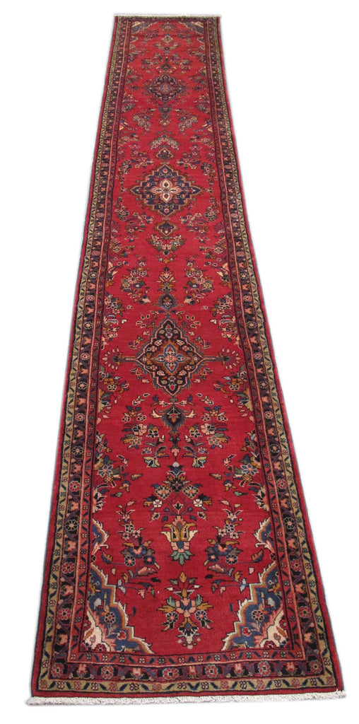 2.10 x 18.1 Long Persian Sarouk Hamadan Runner Handmade IRAN #PIX-82645