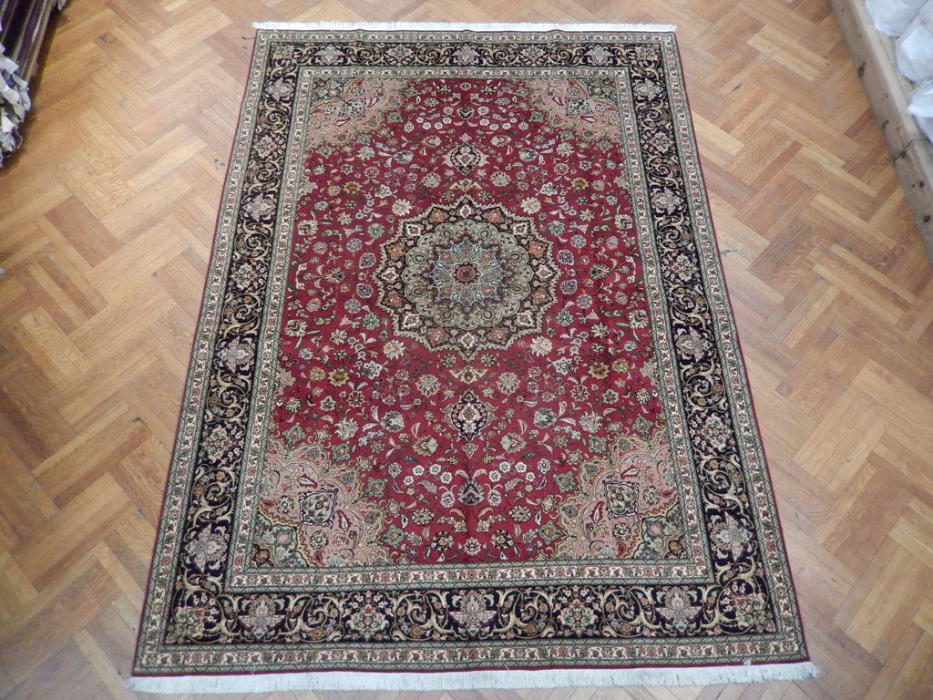 8.4 x 11.7 Authentic Fine Quality Persian Tabriz Carpet Handmade Iran Wool and Silk 400 KPSI #PIX-21866